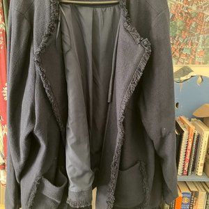 Ava and Viv Navy Blue Fringe Blazer 4X